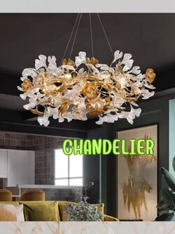 CT223A285 SOTMIA โคมไฟระย้า โคมไฟโมเดิร์น Chandelier Lighting ห้องทานอาหาร เคาน์เตอร์บาร์ ใบแปะก๊วย