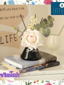 CT210E043 DECHOME แจกันอโรม่า ช่อดอกไม้ ดอกกุหลาบ ดอกไม้ประดิษฐ์ ทิวลิป