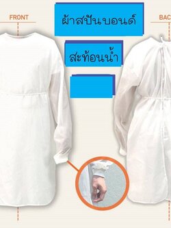 ชุดกาวด์ 50 แกรม สำหรับป้องกันเชื้อโรค ใช้ที่โรงพยาบาล , สถานพยาบาล, คลินิก และหน่วยงานราชการได้