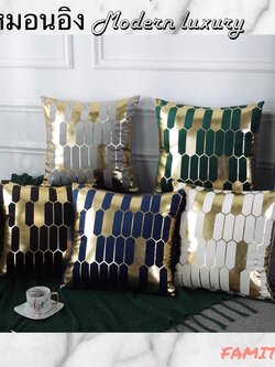 CT114D048 ZEITAKUMS #หมอนอิง Modern luxury หมอนสีทอง หมอนอิงโซฟา หมอนอิงหรู หมอนอิงหรูหรา หมอนแต่งบ้าน Nordic style