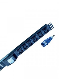 Link CH-12406 Power Distribution Unit 6 C13 Outlet (Circuit Breaker 16A + Power Plug 16A)