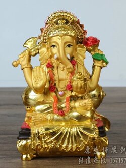 CT023B041 HAOYUN องค์พ่อ พระพิฆเนศ ค้าขายร่ำรวย การเงิน การงาน ประสบความสำเร็จ พระพิฆเนศปางเศรษฐี พระพิฆเนศปางประทานพร