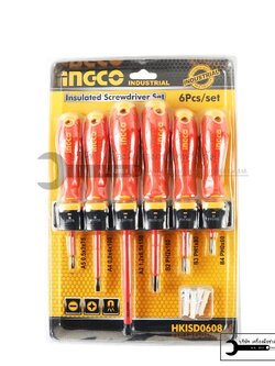 ไขควงกันไฟ 1,000V ชุดละ 6 ตัว INGCO รุ่น HKISD0608