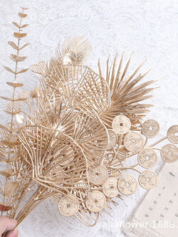 กิ่งไม้สีทอง ใบไม้สีทอง ยูคาลิปตัสทอง ตกแต่งห้อง ประกอบฉาก ST502E806