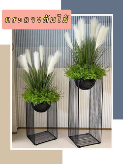 CT182D079 TROPACL กระถางต้นไม้ กระถางต้นไม้หรู กระถางต้นไม้สีทอง ต้นไม้ปลอม