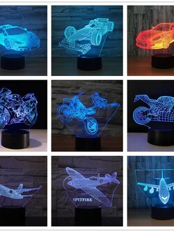 TH000A010 โคมไฟตั้งโต๊ะ โคมไฟกลางคืน รถ เรือ เครื่องบิน เปลี่ยนสีได้ 15สี พร้อมรีโมท โคมไฟหัวเตียง โคมไฟน่ารัก โคมไฟ led