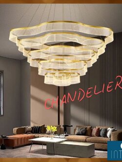 CT236A300 SOTMIA โคมไฟระย้า โคมไฟโมเดิร์นสีทอง Chandelier Lighting โถงบรรได
