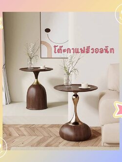 CT217D115 ZEITAKU โต๊ะกาแฟสีวอลนัท โต๊ะกลมเล็ก มุมแขกสุดหรูน้ำหนักเบา Sofa side table Bedside table