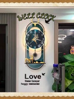 CT208C041 INTERY นาฬิกาติดผนัง นาฬิกามงคล กวาง ปลา DEER WALL CLOCK WALL DECOR