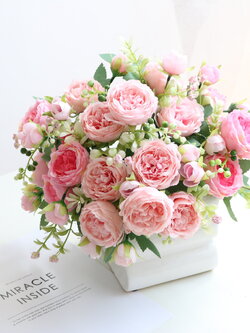 ช่อดอกโบตั๋น Peony ดอกโบตั๋นปลอม ดอกไม้ปลอม ดอกไม้ตั้งโต๊ะ ST503E814