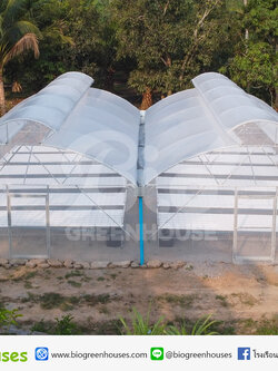 โรงเรือนไฮโดรโปนิกส์ ทรงจั่วโค้ง2ชั้น ขนาด 14x14ม. พร้อมโต๊ะปลูกผักไฮโดรโปนิกส์ จ.ชลบุรี