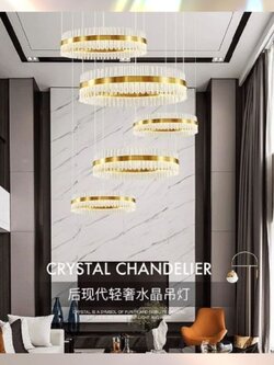 CT236A306 SOTMIA โคมไฟระย้า โคมไฟโมเดิร์นสีทอง Chandelier Lighting โถงบรรได