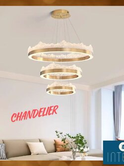 CT236A301 SOTMIA โคมไฟระย้า โคมไฟโมเดิร์นสีทอง Chandelier Lighting โถงบรรได