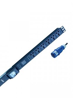 Link CH-10806 Power Distribution Unit 6 Universal Outlet (Circuit Breaker 16A + Volt/Amp + Power Plug 16A)