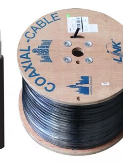 LINK CB-0106AP RG 6/U Outdoor Cable Black PE Jacket, 95% Shield ADVANCED 500m./ Reel in Box