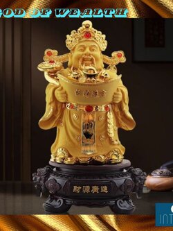 CT227B169 HAOYUN เทพเจ้าแห่งความมั่งคั่ง มงคล ของขวัญเลื่อนตำแหน่ง ของขวัญขึ้นบ้านใหม่ ขนเงินขนทอง รับทรัพย์