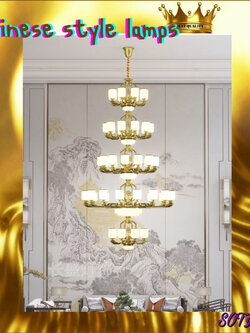 CT163A095 SOTMIA โคมไฟสไตล์จีนโคมไฟโถงบรรได โคมไฟกลางห้องนั่งเล่น โคมไฟระย้า โคมไฟทรงสูง โคมไฟพร้อมติดตั้ง