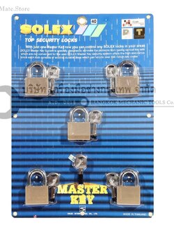 SOLEX ชุดกุญแจมาสเตอร์คีย์ 5:1 ขนาด 40มม. ผลิตมาจากทองเหลือง เหมาะกับการใช้งานทั่วไปและสำหรับใช้ภายนอก