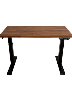 FlexiSpot by Essen 3-Stage Reversed Column Dual Motors Electric Height Adjustable Desk (E3R) with Table Top Joint Teak (Rectangular-Shaped)