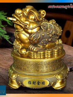 CT227B170 HAOYUN คางคกทองโชคดี มงคล ของขวัญเลื่อนตำแหน่ง ของขวัญขึ้นบ้านใหม่ ขนเงินขนทอง รับทรัพย์