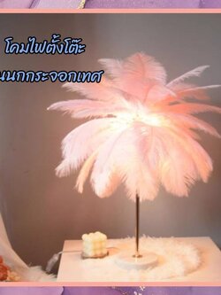 CT191A150 SOTMIA โคมไฟตั้งโต๊ะขนนกกระจอกเทศ โคมไฟตั้งโต๊ะ Feather Lamp