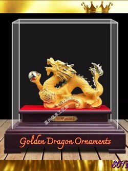 CT201B133 HAOYUN Golden Dragon Ornaments มังกร ของขวัญ Gifts