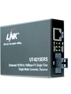 UT-0215ERS-20 10/100 SINGLE F.O. CONVERTER, SC (SM) w/AC Adapter 20 km