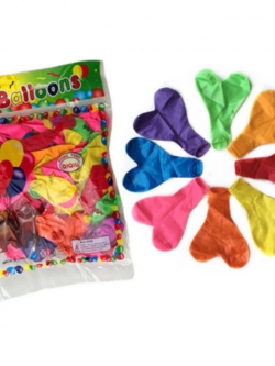 ลูกโป่งยางหัวใจ 10 นิ้ว คละสีมุก / 10 ใบ