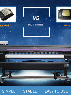 เครื่องพิมพ์สติ๊กเกอร์ เครื่องปริ้น ป้าย โลโก้ ฉลากสินค้า M2 เครื่องไวนิล หัวพิมพ์ i3200 Eco UV Solvent inkjet printer เครื่องพิมพ์อิงค์เจ็ท ความเร็วสูง คุณภาพสูง สำเนา