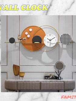 CT117E020 INTERY #นาฬิกาติดผนัง นาฬิกากวางคู่ นาฬิกาModern luxury นาฬิกามงคล นาฬิกาสวยหรู นาฬิกาตกแต่งห้อง