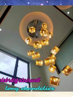CT203A187 SOTMIA Celebrity stairwell long chandelier โคมระย้า โคมโถงบรรได