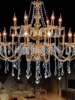 CT001A015 SOTMIA แชนเดอเรีย chandelier crystal โคมไฟระย้า โคมไฟสีทอง โคมระย้าเชิงเทียน โคมไฟเพดาน แชนเดอเรียโคมไฟระย้า