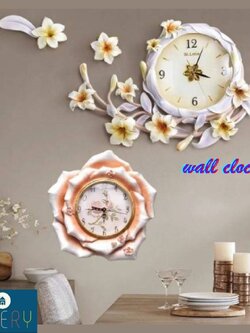 CT222C058 INTERY นาฬิกาดอกไม้ ใบไม้ Wall Clock Art นาฬิกาติดผนัง ไฟติดผนัง