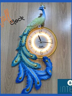 CT222C056 INTERY นาฬิกานกยูง Wall Clock Art นาฬิกาติดผนัง ไฟติดผนัง