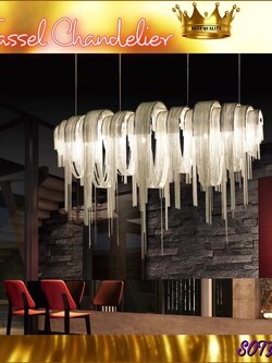 CT119A047 SOTMIA #แชนเดอเรีย CHANDELIER แชนเดอเรียพู่ Tassel chandelier โคมไฟ led โคมไฟโมเดิล โคมไฟระย้าเพดาน