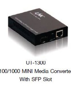 UT-1300 GIGABIT MINI CCTV CONVERTER, SFP Slot w/AC Adapter ต้องซื้อ SFP เพิ่ม
