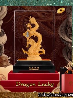 CT202B136 HAOYUN Dragon Lucky มังกรทอง ของขวัญ Gifts มังกรผิวทรายกำมหยี่