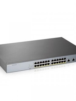 Zyxel GS1350-26HP 26-port GbE Smart Managed PoE Switch Uplink 100/1000 Mbps 24 POE RJ-45/SFP 2 Total PoE budget (watt) 375 PoE Standard 802.3af/at