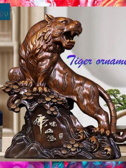CT227B171 HAOYUN โมเดลเสือ เสือคำรามภูเขาและแม่น้ำโชคดี มงคล ของขวัญเลื่อนตำแหน่ง ของขวัญขึ้นบ้านใหม่ ขนเงินขนทอง รับทรั