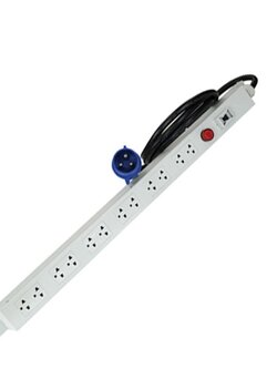 G7-00112 32 Ampere Power Distribution 12 Universal Outlet Cable 3 M. & IEC309 Power Plug w/CB 32A