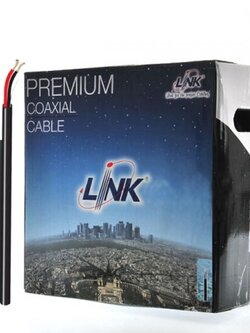 LINK CB-0109SW+1 RG 6/U Cable Black Jacket w/Copper Power Wire, 96% Shield STANDARD+ 100m./ Easy Box