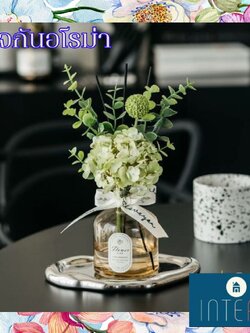 CT210E044 DECHOME แจกันอโรม่า ช่อดอกไม้ ดอกกุหลาบ ดอกไม้ประดิษฐ์ ทิวลิป