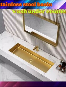 CT196D098 TSUKAERU Luxury wash basin อ่างล้างมือขนาดใหญ่ อ่างสีทอง เคาน์เตออร์สีทอง