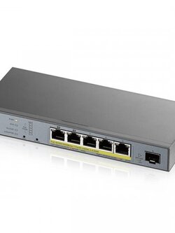 Zyxel GS1350-6HP 5-port GbE Smart Managed PoE Switch with GbE Uplink PoE ports 5 Total PoE budget (watt) 60