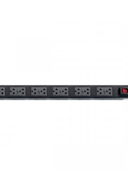 Link CH-10312A PDU 12 TIS Outlet w/Cable 3 M. + Lighting Switch w/Guard , 16A, Electronic Circuit Breaker