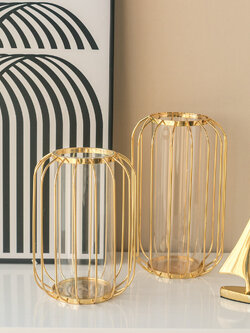 แจกันสีทอง แจกันดอกไม้ แจกันหรู แจกันทองหรูหรา ST505E824