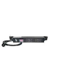 Link CH-10304A PDU 4 TIS Outlet w/Cable 3 M. + Lighting Switch w/Guard , 16A, Electronic Circuit Breaker
