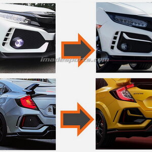 ฝากันชนหน้าและหลัง Civic Type R Minorchange (สำหรับชุดแต่ง Type R2016-2021)