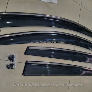 กันสาด CRV G4 พร้อมคิ้วสเตนเลส 2013-2017