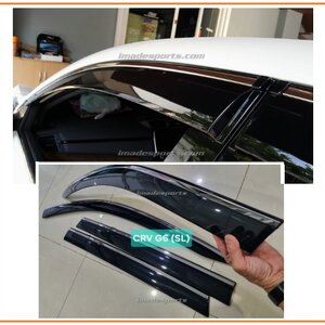กันสาด CRV G6 (SL : MDL sport) +คิ้วสเตนเลสเงา